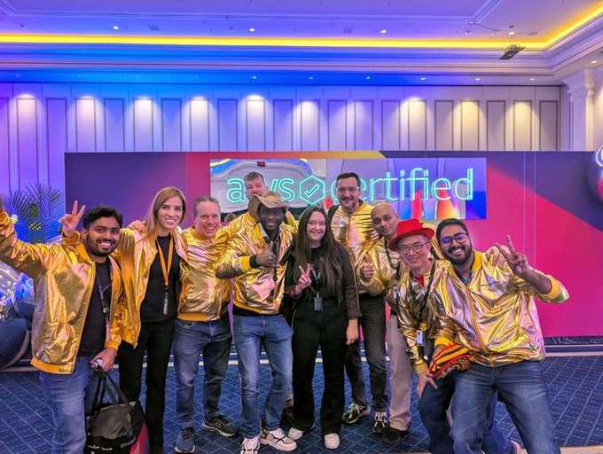 Pritish Anand at AWS re:Invent 2025, the full crew